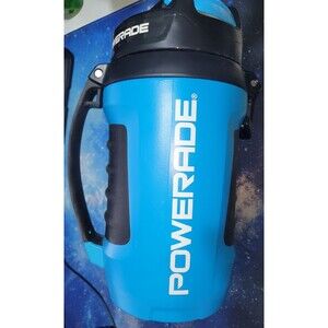 Powerade 2L Water Bottle Jug Thermos Blue AutoSpout Lock Handle Tie Hook 64Oz